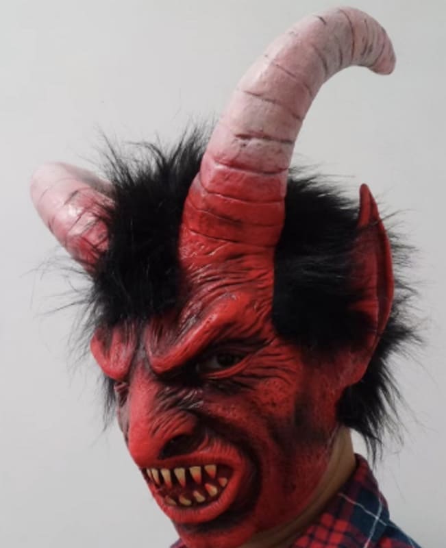 maskë për fytyrën lucifer me brirë në kokë demon