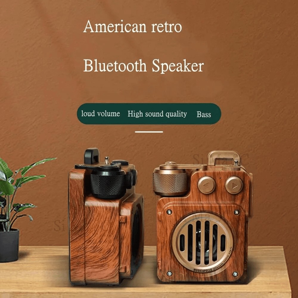 radio marrës me valë radio retro stil vintage prej druri