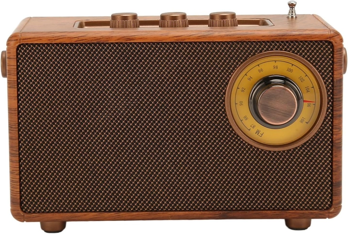 radio retro stil i vjetër i bërë nga druri mini i vjela