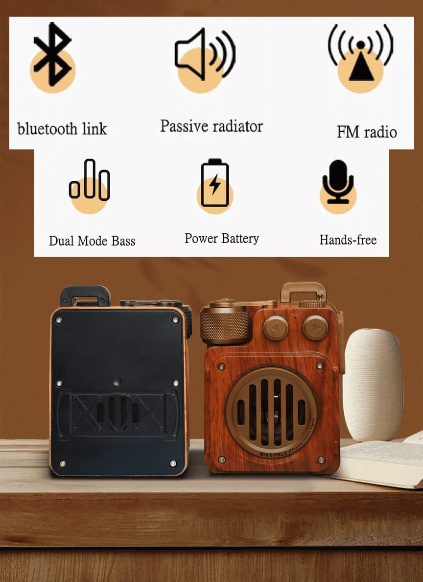 dizajn i vjetër radio i cilësisë së mirë dizajn retro prej druri